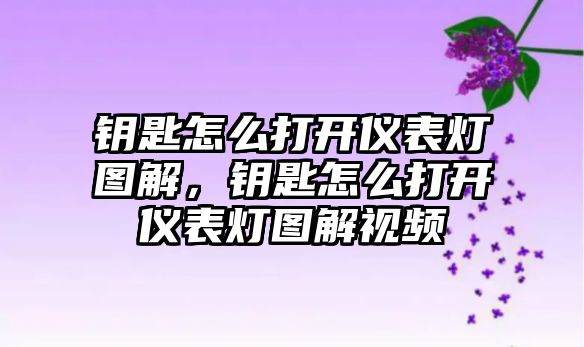 鑰匙怎么打開儀表燈圖解，鑰匙怎么打開儀表燈圖解視頻