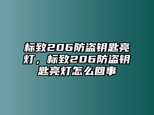 標致206防盜鑰匙亮燈，標致206防盜鑰匙亮燈怎么回事