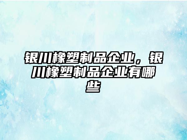 銀川橡塑制品企業，銀川橡塑制品企業有哪些