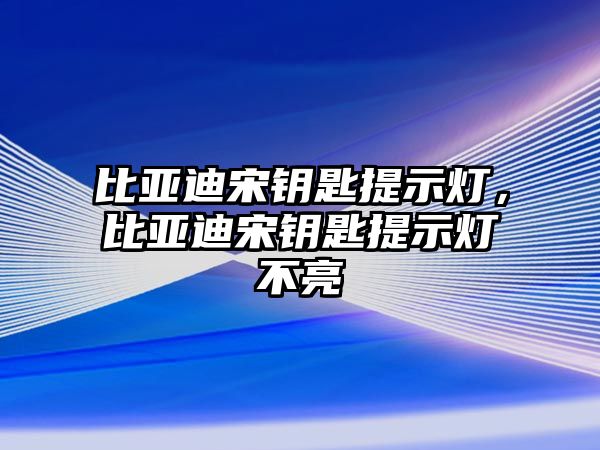 比亞迪宋鑰匙提示燈，比亞迪宋鑰匙提示燈不亮