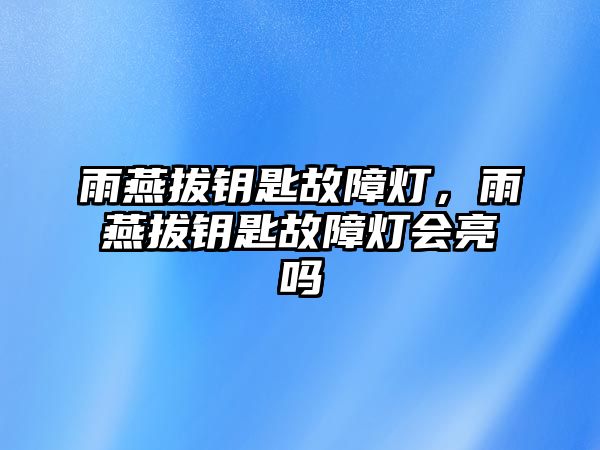 雨燕拔鑰匙故障燈，雨燕拔鑰匙故障燈會亮嗎