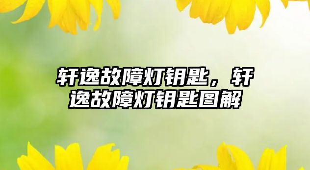 軒逸故障燈鑰匙，軒逸故障燈鑰匙圖解