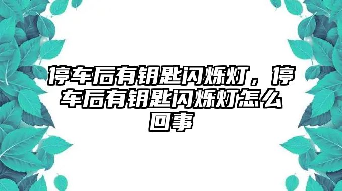 停車后有鑰匙閃爍燈，停車后有鑰匙閃爍燈怎么回事